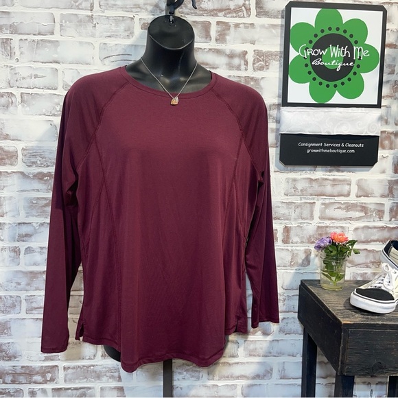 Tek Gear Red Relaxed Long Sleeve T-Shirt - Picture 1 of 6